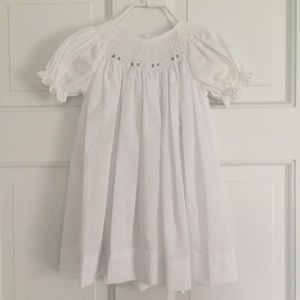 White smocked gown